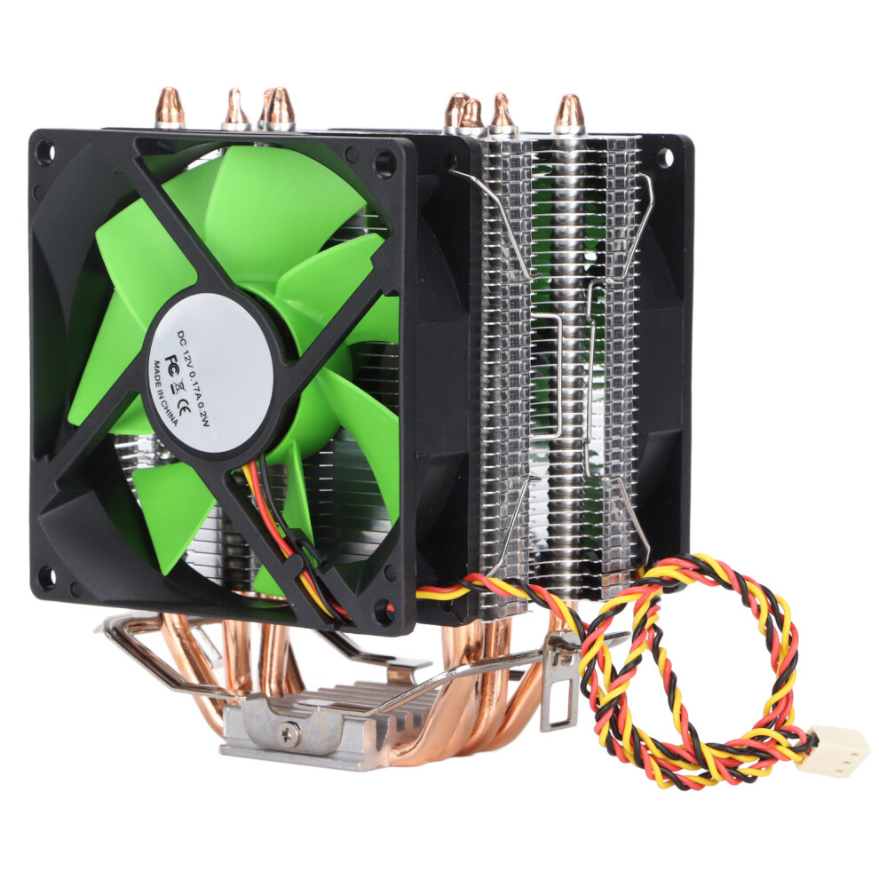 90Mm Cpu Cooler Fan 4 Heatpipes, Quiet 20Db Green 4601333106146