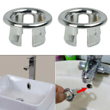 (2PCS) Sink Basin Overflow Round Ring Drain Hole Plug Cap Cover Spare Bathroom