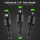 (Black) 4 Pcs Impact Socket Adapter Set 90 Degree right angle Drill Attachment 360 Rotatable 1/4 3/8 1/2" Impact Grade Socket Adapter for Cordless 2