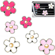 6 Pieces Daisy Flower Clip Car Decoration Conditioning Outlet Clip
