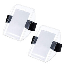 2Pcs Arm Badge Holders Armband ID Card Badge