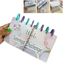 Savings Binder, 52 Week Savings Challenge, New Reusable Budget with Cash Envelopes, Frosted Cover Mo