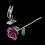 Long Stem Dipped 24k Gold Rose in Gift Box with 10