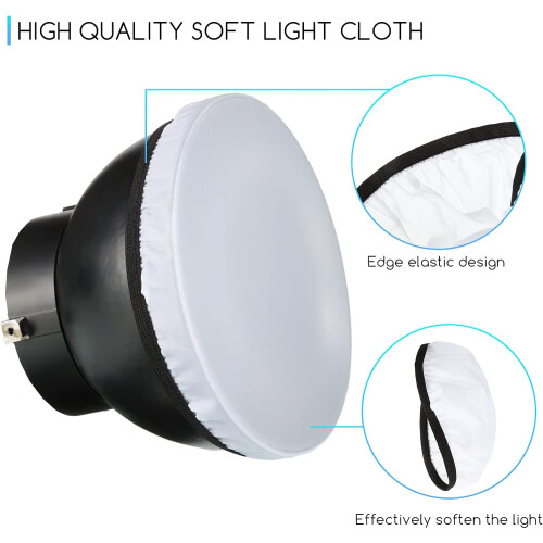 4 Pieces Diffuser Lamp Sock Soft Cover 7 Inches/ 18 cm Standard Cloth Diffuser Light Sock Lampshade Reflector Lamp for Strobe Flash Light Speedlite 2