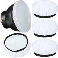 4 Pieces Diffuser Lamp Sock Soft Cover 7 Inches/ 18 cm Standard Cloth Diffuser Light Sock Lampshade Reflector Lamp for Strobe Flash Light Speedlite