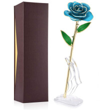 Long Stem Dipped 24k Gold Rose in Gift Box with