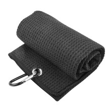 Golf towel, microfiber cleaning cloth, cleaning cloth, with buckle, hook, resistance clip, golf club wiping cloth dark gray