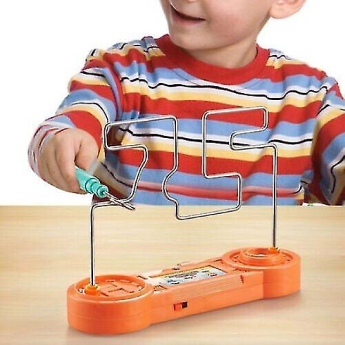 (Orange)Don't Buzz The Wire Game Steady Hand Skill Kids Buzzer Toy Game 2