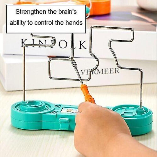 (Green)Don't Buzz The Wire Game Steady Hand Skill Kids Buzzer Toy Game 2