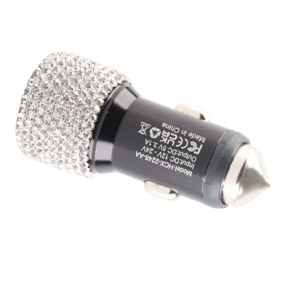Bling Usb Car Charger 5V Dual Port Fast Charging For All Cars 6911333112015