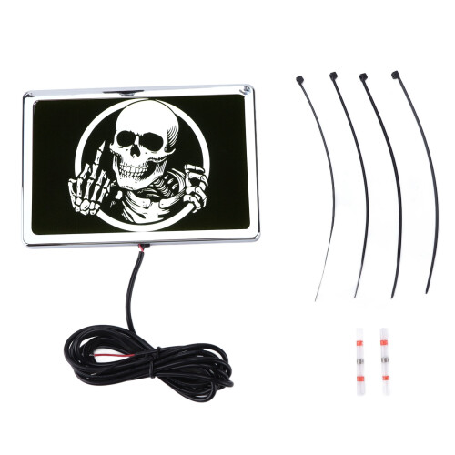 DC12V 4x6in Skeleton Pattern LED Flag Light for Motorcycles & UTVs 1