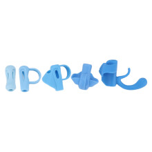 5 pezzi di impugnature in silicone per matita con scatola di conservazione blu