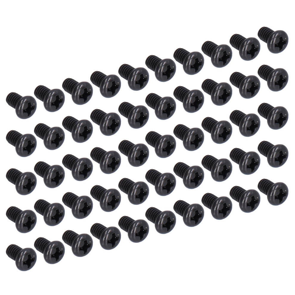 Fully Threaded Din 7985 Black Zinc Plated M4x6 Machine Screws 50Pcs 3161333113311
