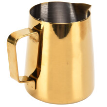 Tazza per schiumare il latte in acciaio inossidabile dorato brillante da 380 ml