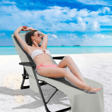 Loungesessel Handtuchtasche Strandkorbüberzug mit Taschen, ultrafeine Faser, extra langes Strandtuch, Salonstuhlbezug, Liegesesselbezug