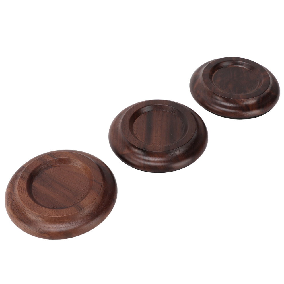 3Pcs Piano Caster Pads Black Walnut 12Cm Non Slip For Hardwood Floors 4651333122349