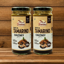 Saras Date & Tamarind Chutney 280g (Pack of 2) | Sweet & Tangy Indian Chutney for Chaat, Samosas, Snacks & Cooking | Authentic Flavour