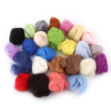 25pcs Mixed Color Wool Fiber Needle Felting with