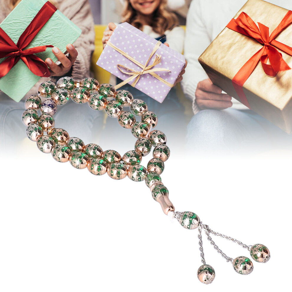 Bright Color Resin Muslim Rosary Beads 12mm with Metal Details-image-OPC-PJBQPBF-NEW