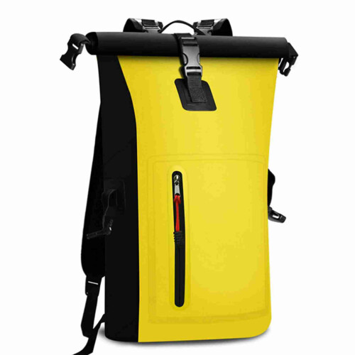 Heavy Duty Waterproof Roll-Top Backpack 25L black/blue/yellow 2