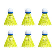 Pack of 6 badminton nylon shuttlecocks replacement with high stability shuttlecocks for outdoor Yellow