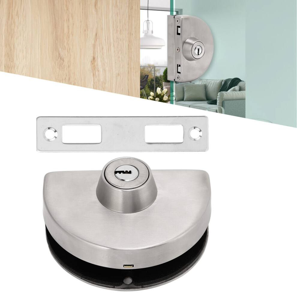 Stainless Steel Glass Door Lock Half Round Single Side Office Sliding Lock-image-OPC-PJBQPH8-NEW