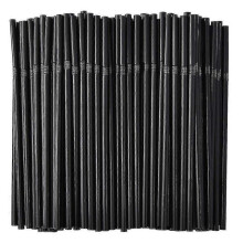 (500 pieces) 500/200/100pcs Flexible Bendy Black Drinking Straws Plastic Disposable Straws