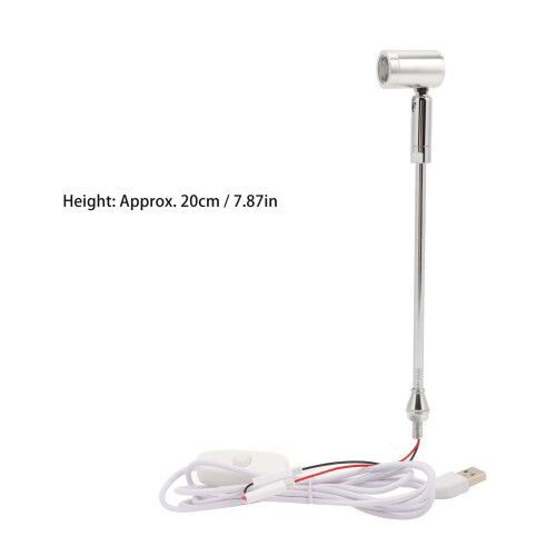 Foco de gabinete 77 g USB aluminio 20 cm blanco 1