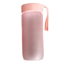 Bouteille d'eau de 600 ml rose mat anti-fuite avec sangle