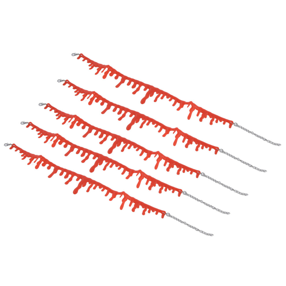 Set of 10 Halloween Blood Dripping Vampire Necklace Chokers Free Size Party