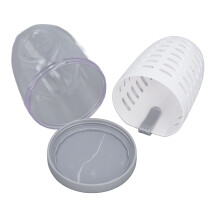 Portable Leakproof Fruit Draining Cup with Fork, White, 10.5x10.5x12.5cm