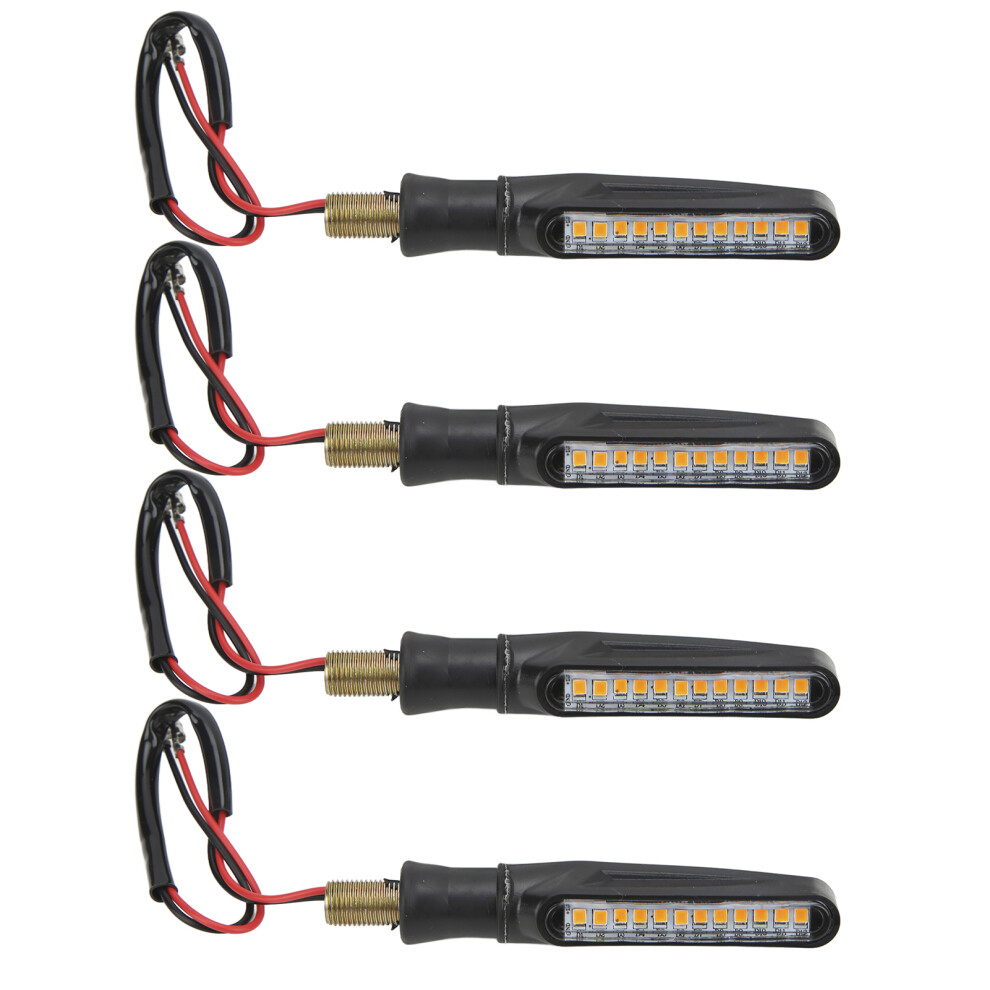 4Pcs Motorcycle Led Turn Signals, 12V, Front/Rear Indicators Amber 5081333140224