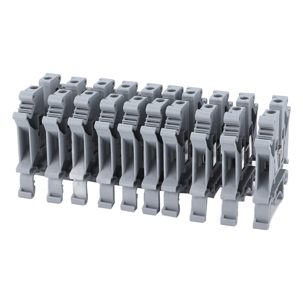 Set Of 100 Screw Type Terminal Blocks Copper 800V 41A Â5N Din Rail Mount 8711333140364