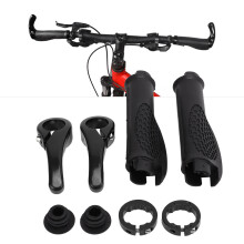 Poignées de guidon de vélo antidérapantes, ergonomiques, en caoutchouc, à corne, noires, confortables et durables