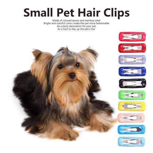 50 pièces de pinces à poils pour petits animaux, 2,0 cm, époxy coloré 2