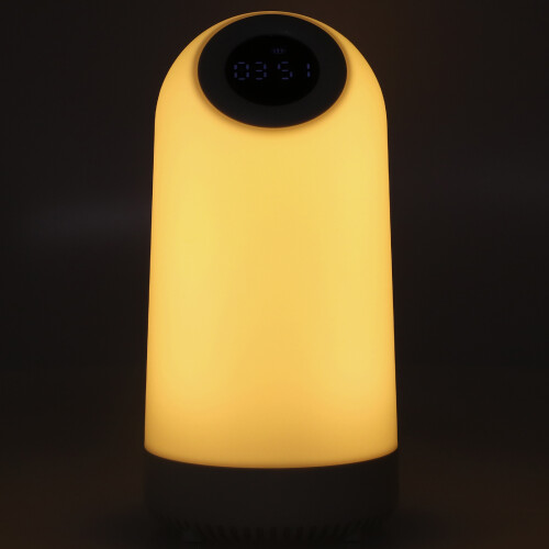 K3S Réveil lumineux blanc compact Haut-parleur Bluetooth 1500 mAh 2