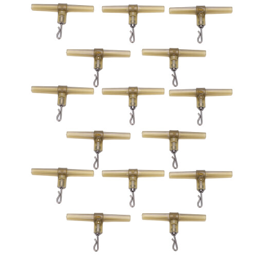 Durable 15pcs T-Shape Fishing Line Swivels with R Shaped Interface