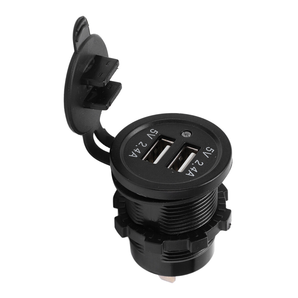 Modified Car Charger Dual Usb Ports 2.4A Waterproof Black 5071333149044