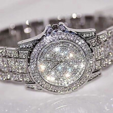Orologio da donna di lusso con movimento al quarzo e cristalli R