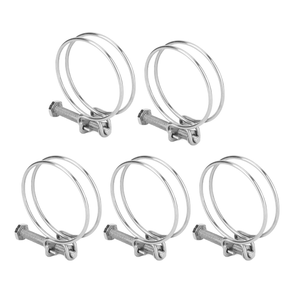5PCS Stainless Steel Double Wire Hose Clamp 59-65mm Industrial Domestic-image-OPC-PJBQW6T-NEW