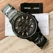 Quartz watch with stainless steel bracelet (black)