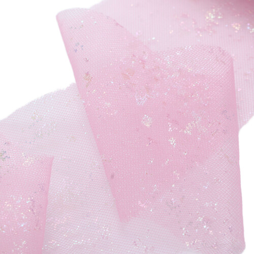 Light Rose Polyester Tulle Fabric Roll 6cm x 25Yards for Wedding & Craft 2