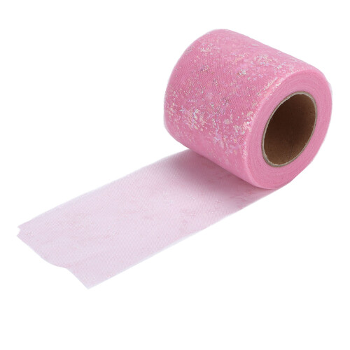 Light Rose Polyester Tulle Fabric Roll 6cm x 25Yards for Wedding & Craft 1