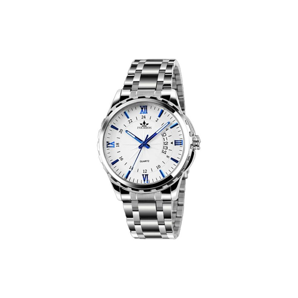 Quartz watch, men's watch, calendar night light watch simple waterproof steel bracelet watch