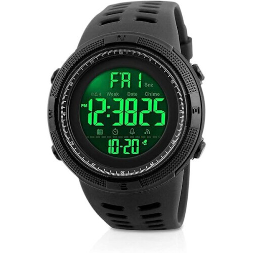 Digital men's watch, waterproof with LED backlight