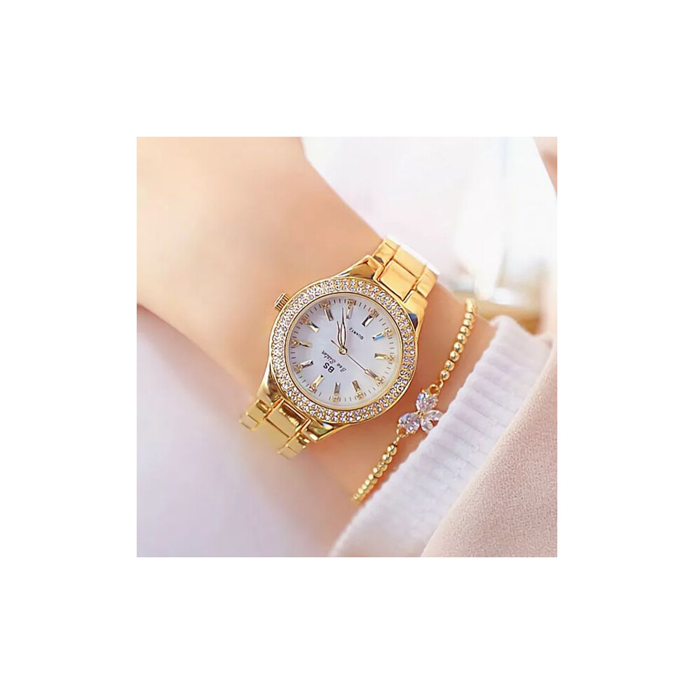 (bracelet en or) 2022 Montre-bracelet pour femme Montre habillée pour femme Montres en cristal et diamants