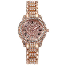 (01-rosa) Reloj de cuarzo All-Star con circonita fina, mecánico, para mujer, informal, elegante, plegable.