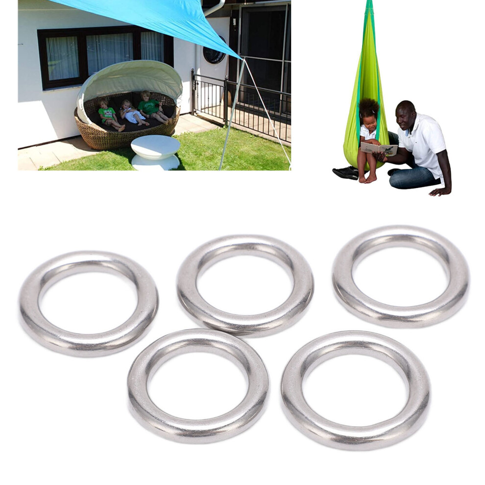 5Pcs 304 Stainless Steel Round O Rings 20X5mm Seamless Welded Metal For Sailing 4971333158248