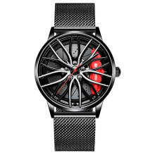 (BMW-M4-RED-W) Neue Uhren Herren Sportwagen Herrenuhren Quarz Wasserdicht Sport Felgenrad Armbanduhr