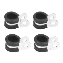 Morsetto di tipo R da 15 mm, 20 pezzi, argento, fissaggio per cavi